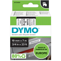 Ruban Dymo 45803 D1 720830 19mmx7m noir sur blanc