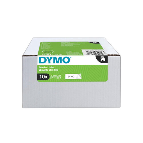 Dymo Labeltape Dymo 45803 D1 19mmx7m zwart op wit 10rol