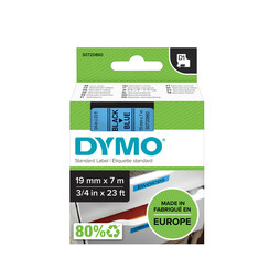 Labeltape Dymo 45806 D1 720860 19mmx7m zwart op blauw