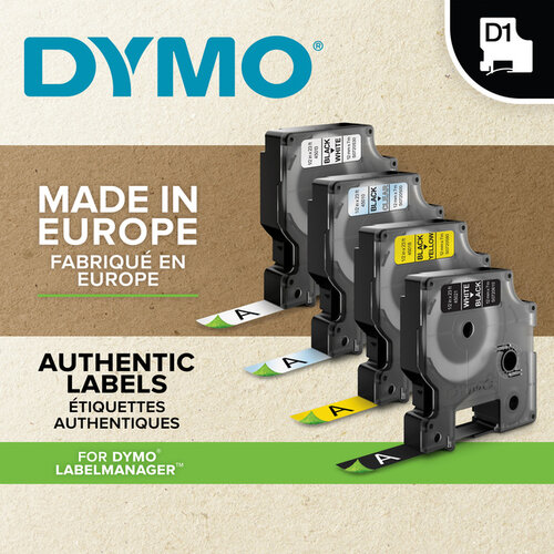 Dymo Labeltape Dymo 45807 D1 720870 19mmx7m zwart op rood