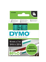 Dymo Labeltape Dymo 45809 D1 720890 19mmx7m zwart op groen