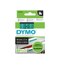 Ruban Dymo 45809 D1 720890 19mmx7m noir sur vert