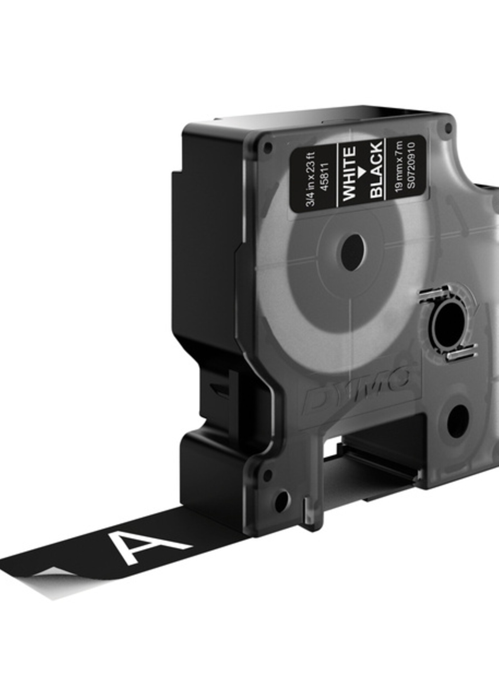 Dymo Ruban Dymo 45811 D1 720910 19mmx7m blanc sur noir