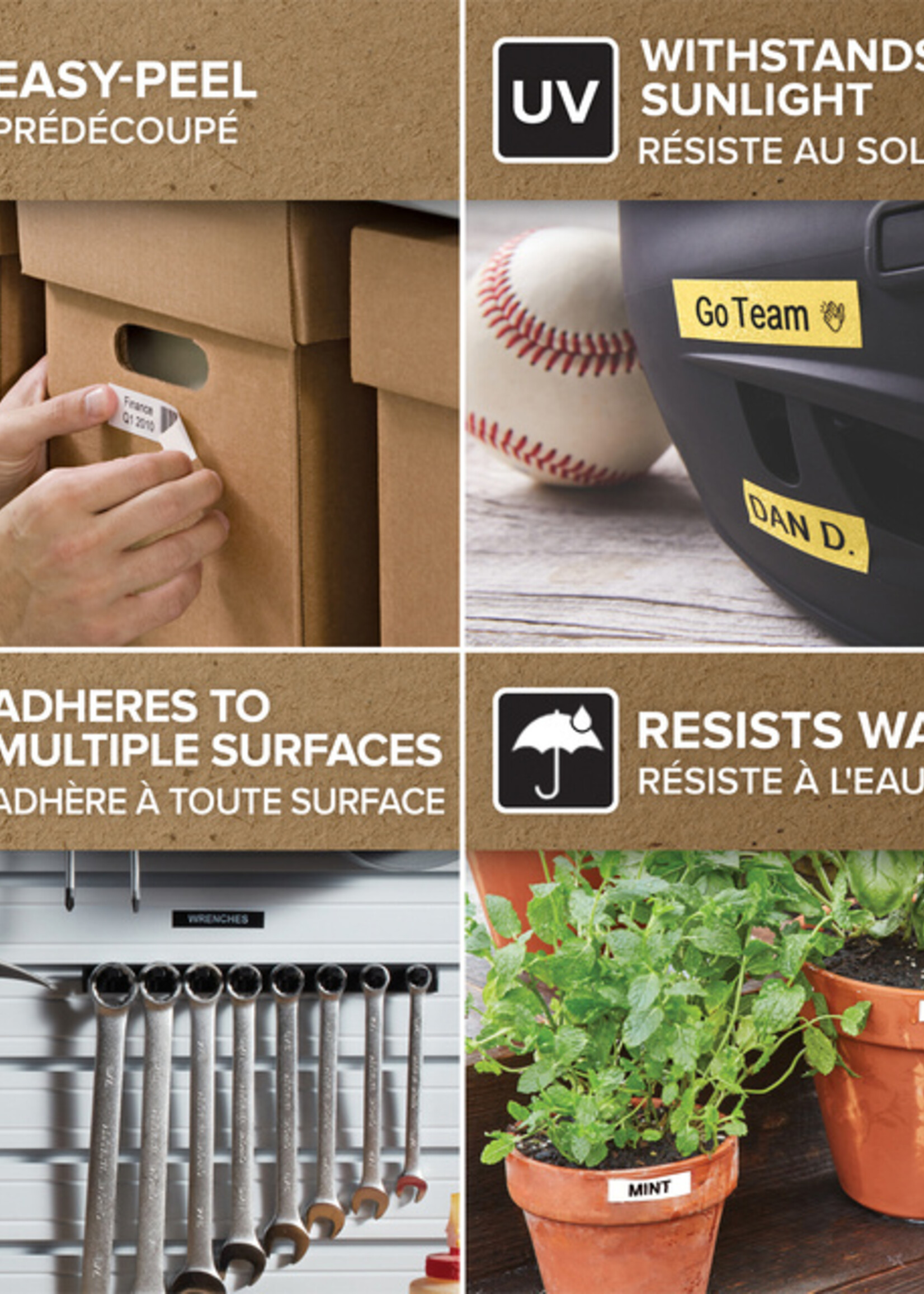 Dymo Ruban Dymo 45811 D1 720910 19mmx7m blanc sur noir