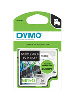 Dymo Labeltape Dymo 16953 D1 718040 12mmx3.5m nylon zwart op wit