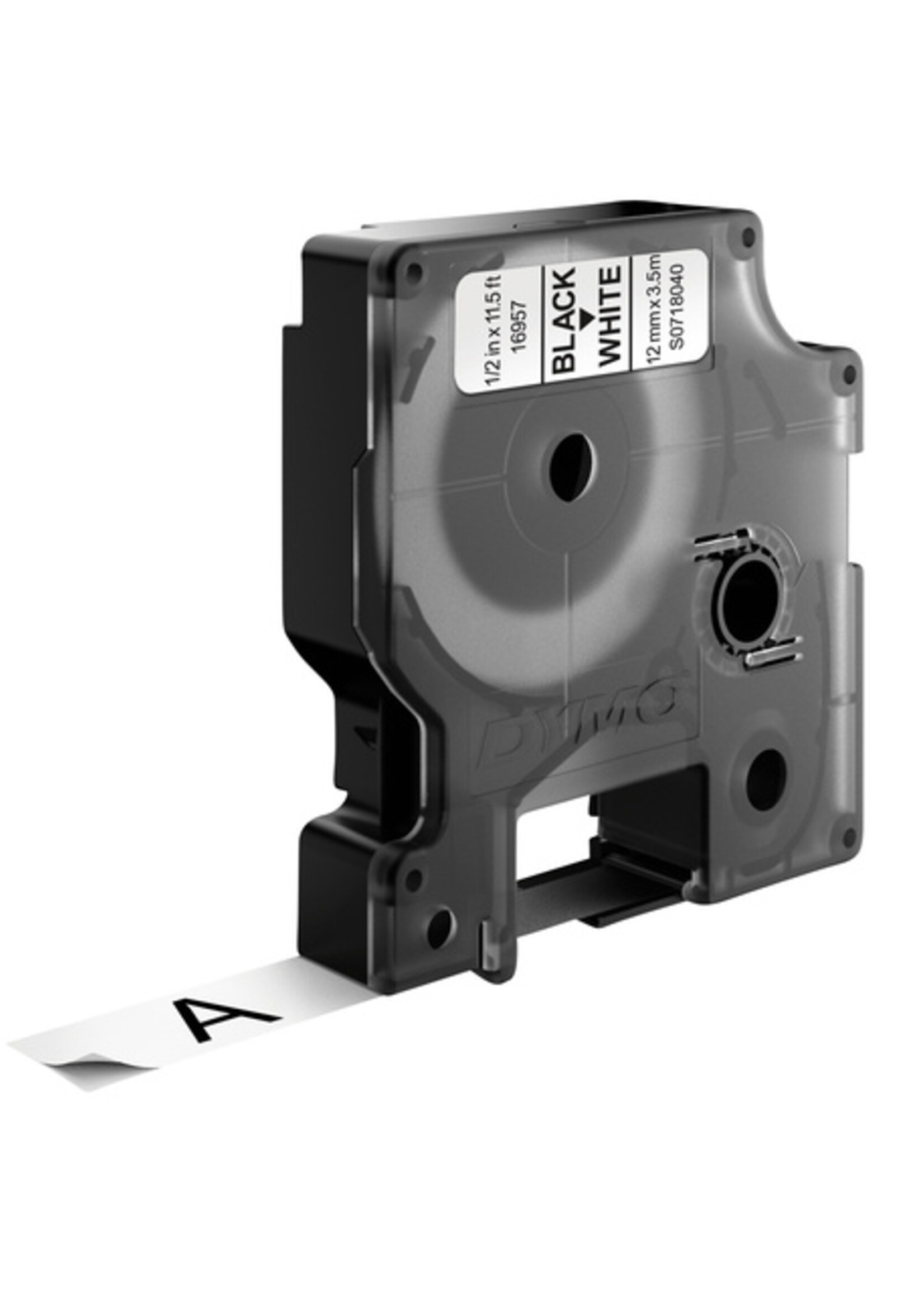 Dymo Ruban Dymo 16957 D1 718040 12mmx3,5m nylon noir sur blanc