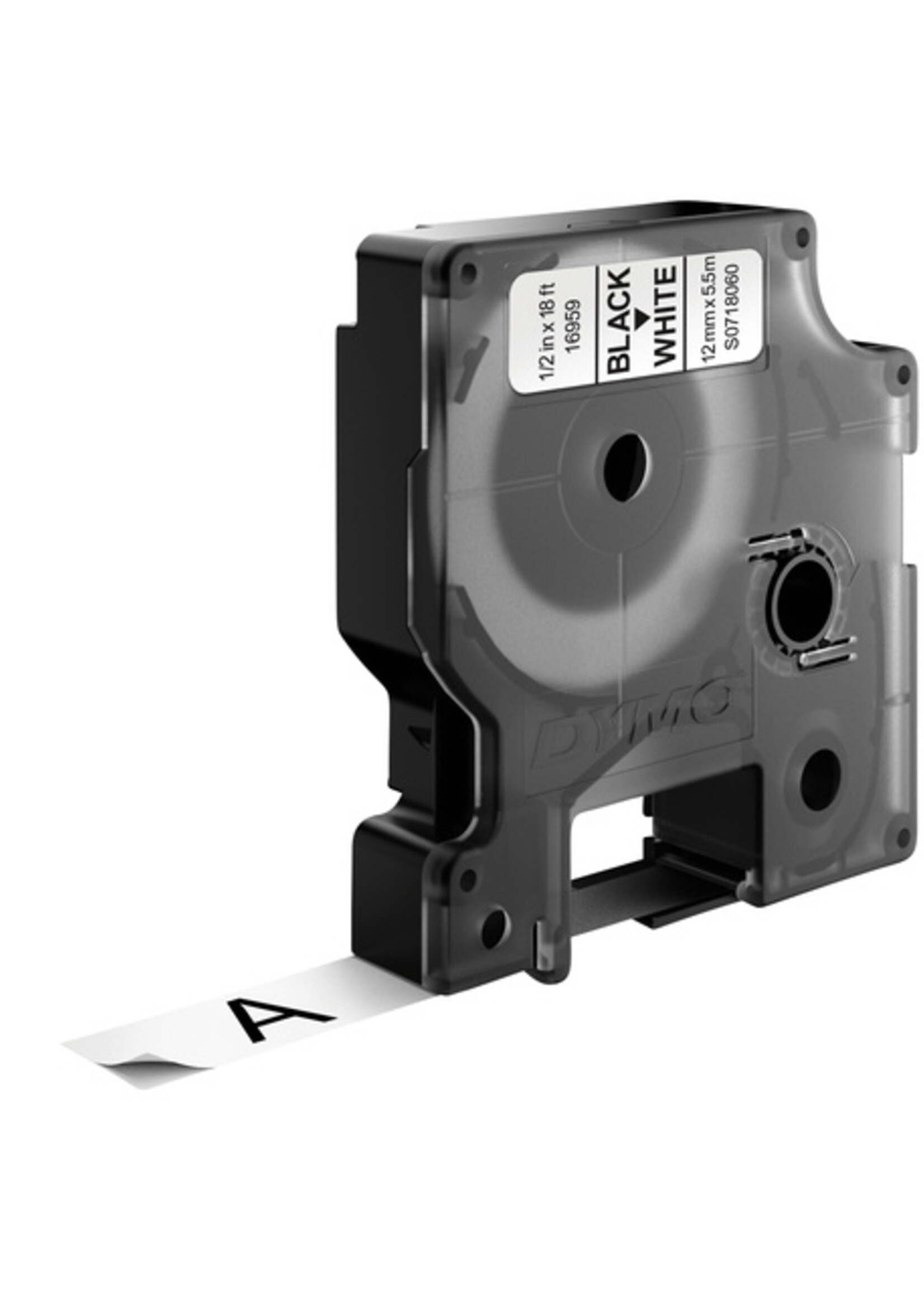 Dymo Ruban Dymo 16959 D1 718060 12mmx5,5m Poly noir sur blanc