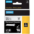 Dymo Labeltape Dymo Rhino 18482 polyester 9mmx5.5m zwart op wit