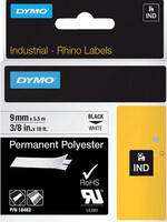 Dymo Ruban Dymo Rhino 18482 polyester 9mmx5,5m noir sur blanc