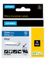 Dymo Ruban Dymo Rhino 18052 vinyl 12mmx5,5m  blanc sur bleu