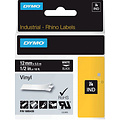 Dymo Labeltape Dymo Rhino 18054 vinyl 12mmx5.5m wit op zwart