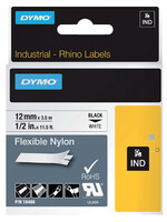 Dymo Labeltape Dymo Rhino 18488 nylon 12mmx3.5m zwart op wit