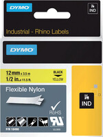 Dymo Ruban Dymo Rhino 18490 nylon 12mmx3,5m noir sur jaune
