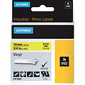 Dymo Labeltape Dymo Rhino 18433 vinyl 19mmx5.5m zwart op geel