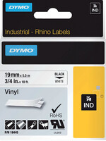 Dymo Ruban Dymo Rhino 18445 vinyl 19mmx5,5m noir sur blanc