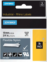 Dymo Ruban Dymo Rhino 18489 nylon 19mmx3,5m noir sur blanc