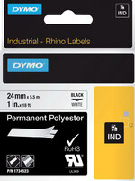 Dymo Labeltape Dymo Rhino 1734523 polyester 24mmx5.5m zwart op w