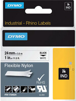 Dymo Labeltape Dymo Rhino 1734524 nyl 24mmx3.5m zwart op wit