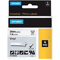 Dymo Labeltape Dymo Rhino 18054 vinyl 24mmx5.5m zwart op wit