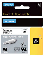 Dymo Ruban Dymo Rhino 18051 rétractable 6mmx1,5m noir sur blanc