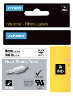 Dymo Labeltape Dymo Rhino 18053 krimpkous 9mmx1.5m zwart op wit