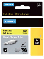 Dymo Labeltape Dymo Rhino 18054 krimpkous 9mmx1.5m zwart op geel