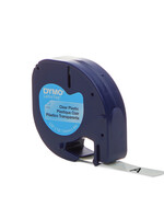 Dymo Ruban Dymo LetraTag 12mmx4m noir sur transparent