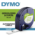 Dymo Labeltape Dymo Letratag 91200 papier 12mm zwart op wit