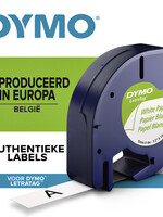 Dymo Labeltape Dymo Letratag 91200 papier 12mm zwart op wit