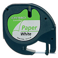 Dymo Labeltape Dymo Letratag 91200 papier 12mm zwart op wit