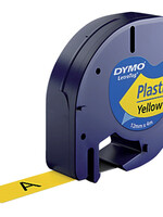Dymo Ruban Dymo Letratag 91202 plastique 12mm noir sur jaune