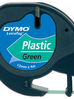 Dymo Ruban Dymo Letratag 91204 plastique 12mm noir sur vert