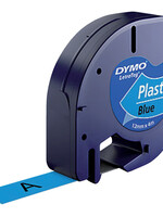 Dymo Labeltape Dymo Letratag 91205 plasticl12mm zwart op blauw