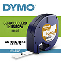 Dymo Labeltape Dymo Letratag 18769 strijkbaar 12mm zwart op wit