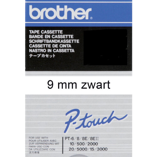 Brother Labeltape Brother P-touch TC-291 9mm zwart op wit