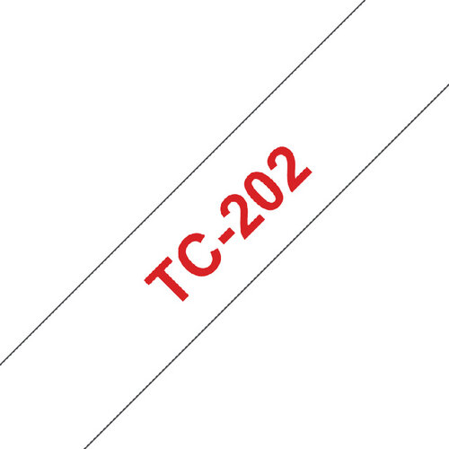 Brother Labeltape Brother P-touch TC-202 12mm rood op wit