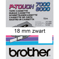 Labeltape Brother P-touch TX-241 18mm zwart op wit