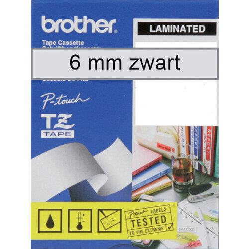 Brother Ruban Brother P-Touch TZE111 6mm noir sur transparent