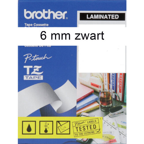 Brother Ruban Brother P-Touch TZE211 6mm noir sur blanc