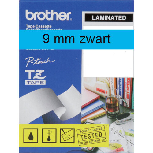 Brother Labeltape Brother P-touch TZE-521 9mm zwart op blauw