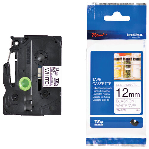 Brother Ruban Brother P-Touch TZEN231 12mm noir sur blanc