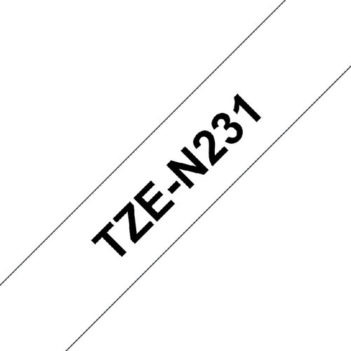 Brother Labeltape Brother P-touch TZE-N231 12mm zwart op wit