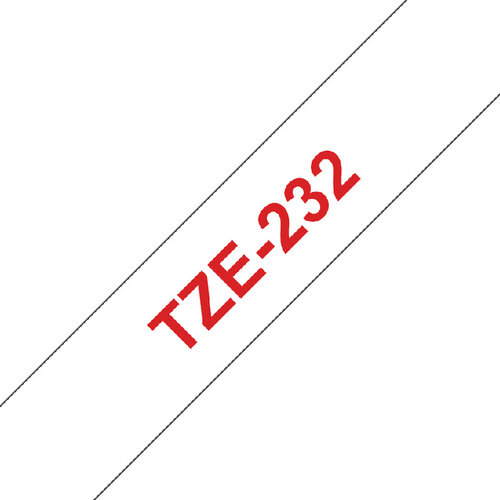 Brother Labeltape Brother P-touch TZE-232 12mm rood op wit