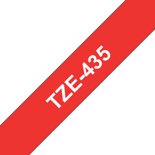 Brother Labeltape Brother P-touch TZE-435 12mm wit op rood