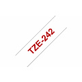 Brother Labeltape Brother P-touch TZE-242 18mm rood op wit