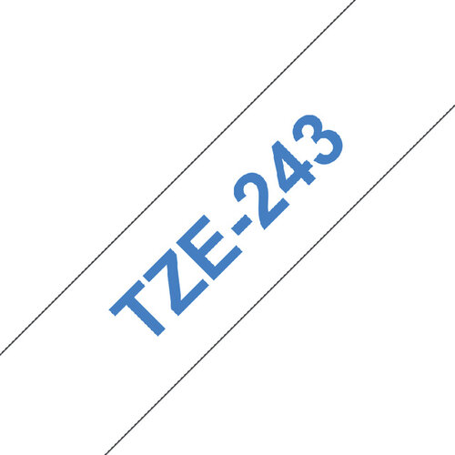 Brother Labeltape Brother P-touch TZE-243 18mm blauw op wit