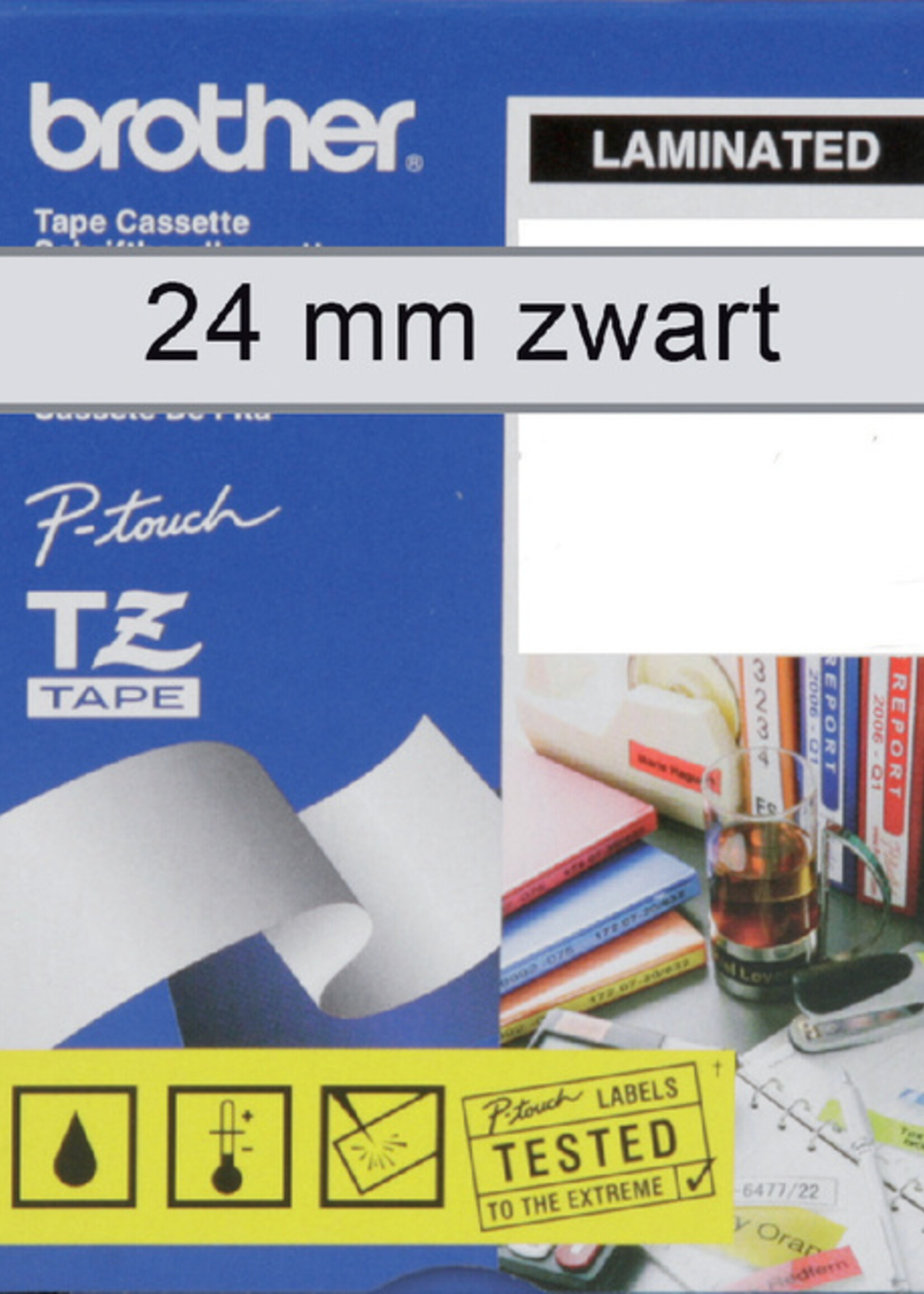 Brother Labeltape Brother P-touch TZE-151 24mm zwart op transparant