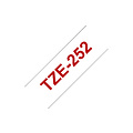 Brother Ruban cassette Brother P-Touch TZe-252 24mm rouge sur blanc