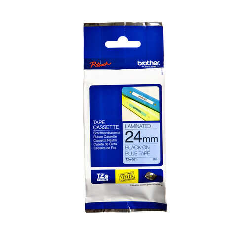 Brother Labeltape Brother P-touch TZE-551 24mm zwart op blauw