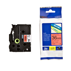 Ruban cassette Brother P-Touch TZE461 36mm noir sur rouge